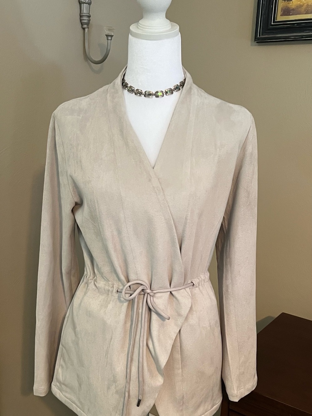 Faux Suede Malva Jacket, Light Gray #J1037